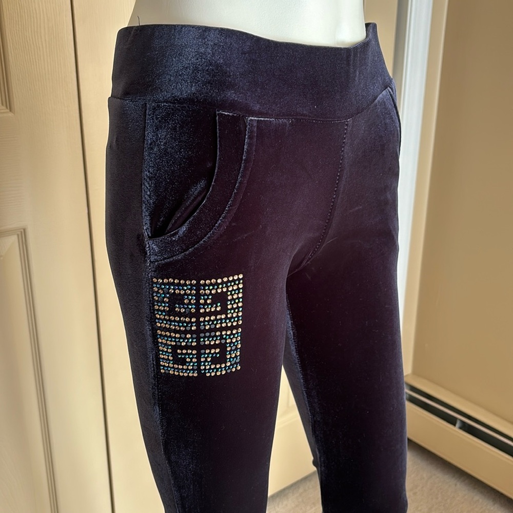 GIVENCHY navy velour joggers